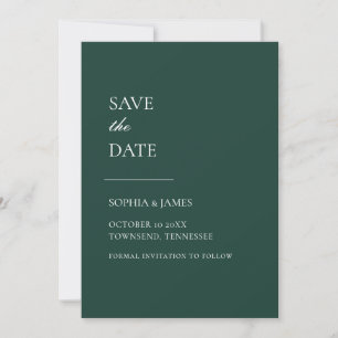 Simply Emerald Green Typography Modern Save The Date