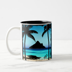 Simply Enspired Dad Calm Beach  Two-Tone Coffee Mug