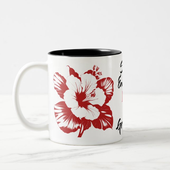 Simply Enspired Hibiscus Customisable Two-Tone Coffee Mug (Left)