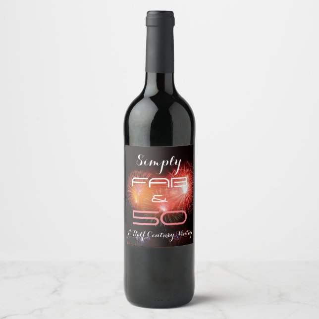 Simply Fab & 50 - Wine Label (Front)