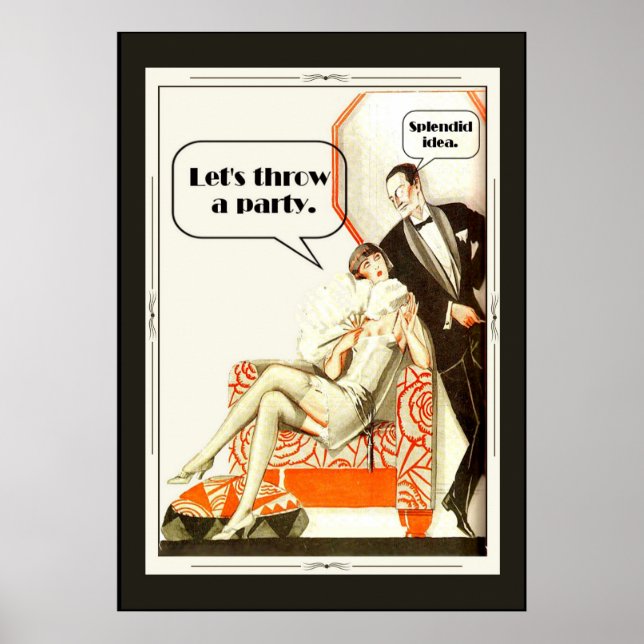 Simply Fabulous Vintage 1920s Art Deco Party Poster (Front)