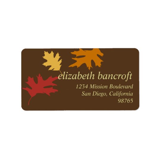 Simply fall leaves autumn custom return address address label