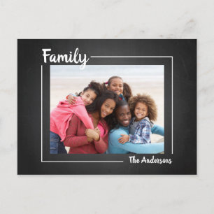 Simply Family Chalkboard Photo Holiday Postcard