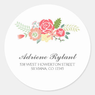 Simply Floral Circle Address Label