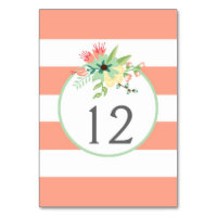 Simply Floral & Stripes Table Number Table Cards