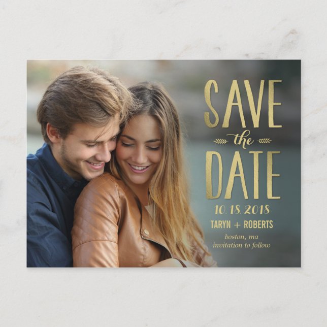 Simply Forever Photo Save The Date Postcard (Front)