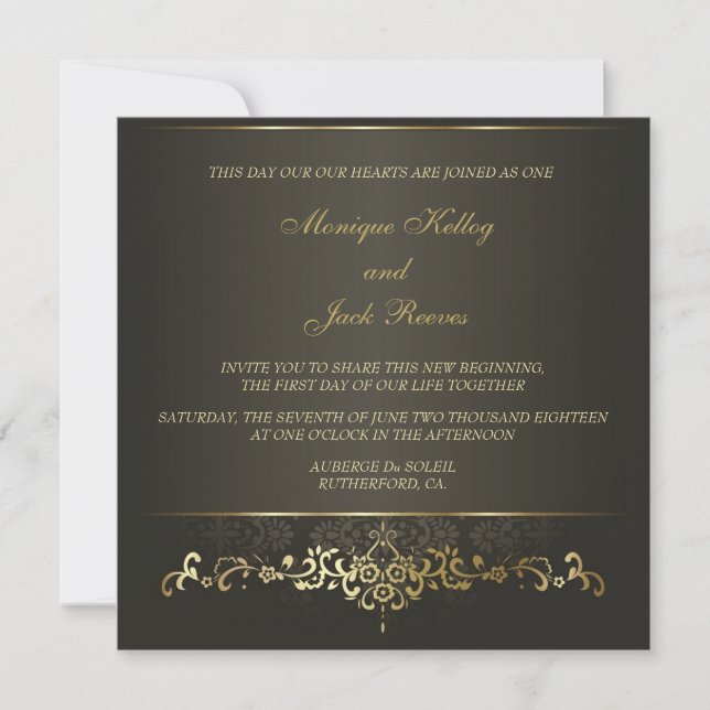 Simply Gold Invitation (Front)