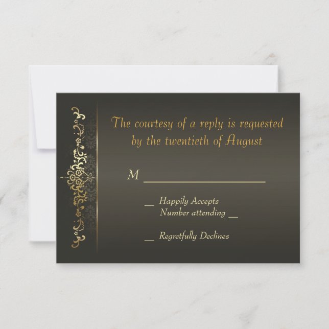 Simply Gold RSVP Card (Front)