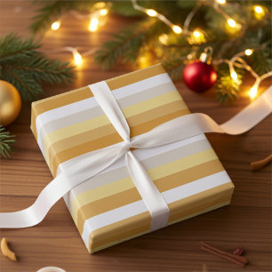 Simply Gold to Silver Stripes Wrapping Paper