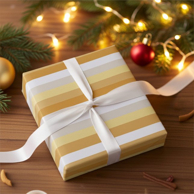 Simply Gold to Silver Stripes Wrapping Paper (Creator Uploaded)