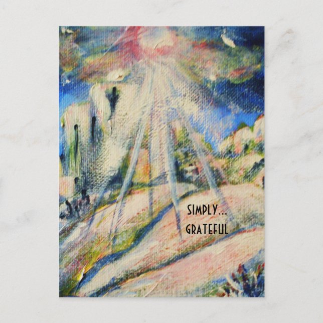 "Simply Grateful" inspirational postcard (Front)