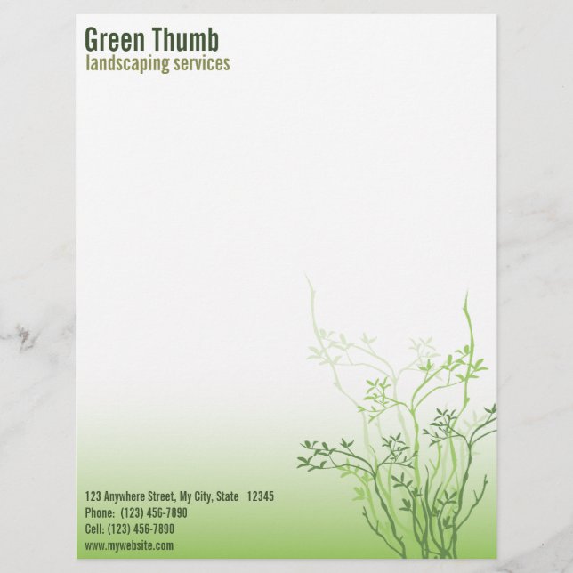 Simply Green Professional Business Letterhead (Front)