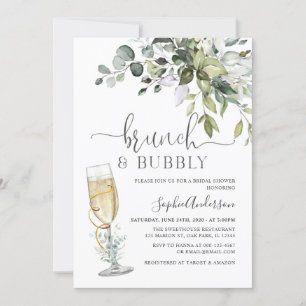 Simply Greenery Eucalyptus Brunch & Bubbly Invitation