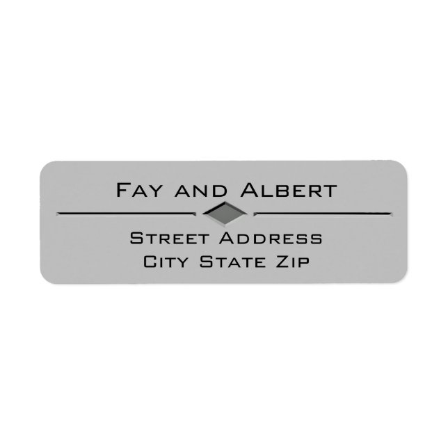 Simply Grey Diamond Return Address Label (Front)