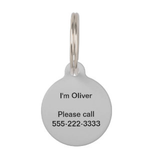Simply Grey Solid Colour Pet Tag