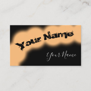 Simply grunge orange and black vanished letters business card
