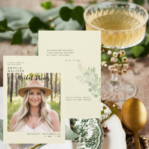 Simply Her Bride Photo Yellow Bridal Shower Invitation