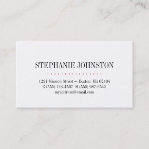 Simply high fashion red stripe personal calling business card