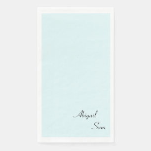 Simply Icy Blue Custom Wedding Guest Napkin