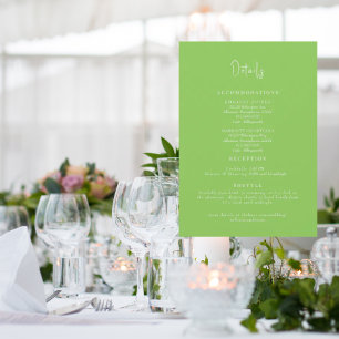 Simply Lime Green Wedding Details Enclosure Invitation