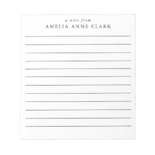 Simply Lined personalized notepad