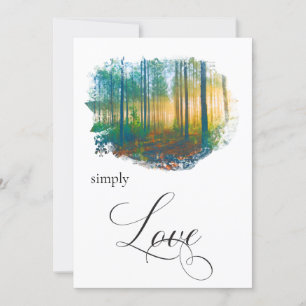 "SIMPLY LOVE Forest Woods Rustic Invitation
