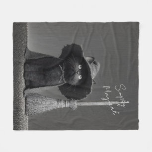 Simply Magical Witch Cat Fleece Blanket