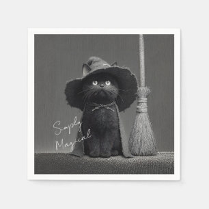 Simply Magical Witch Cat Napkin