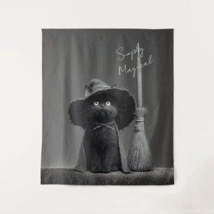 Simply Magical Witch Cat Tapestry