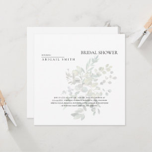 Simply Me Muted Greenery Bridal Shower  Invitation