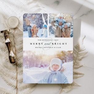 Simply Merry   3 Photo Holiday Card
