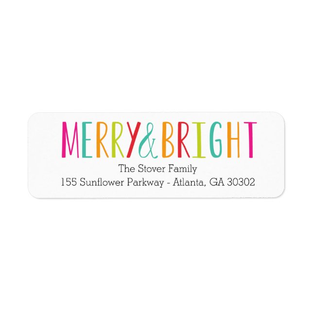 Simply Merry & Bright Holiday Address Labels (Front)