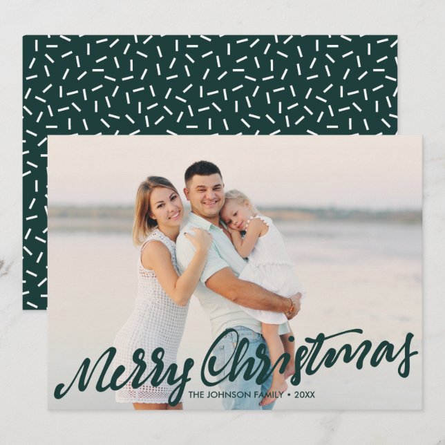 Simply Merry Christmas Full Photo | Hunter Green Card (Front/Back)