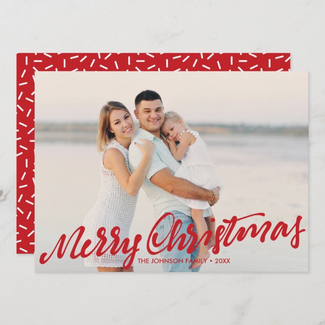 Simply Merry Christmas Full Photo | Red Card (Front/Back)