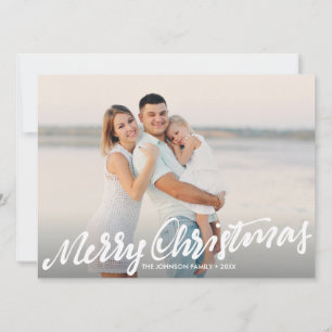 Simply Merry Christmas Full Photo   White Card