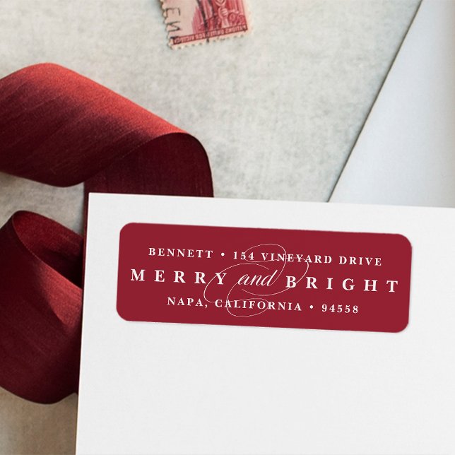 Simply Merry Cranberry | Holiday Return Address La Label (Creator Uploaded)