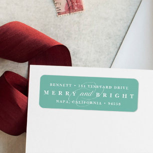 Simply Merry Mint   Holiday Return Address Label