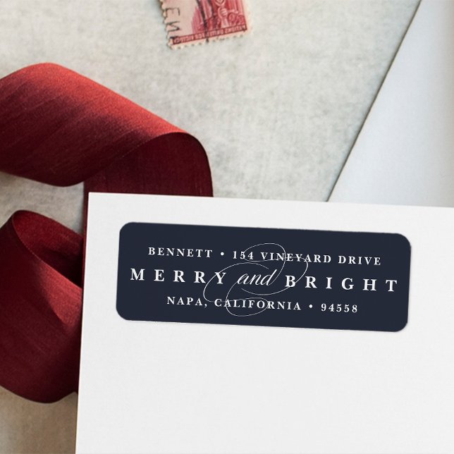 Simply Merry Navy | Holiday Return Address Label (Creator Uploaded)