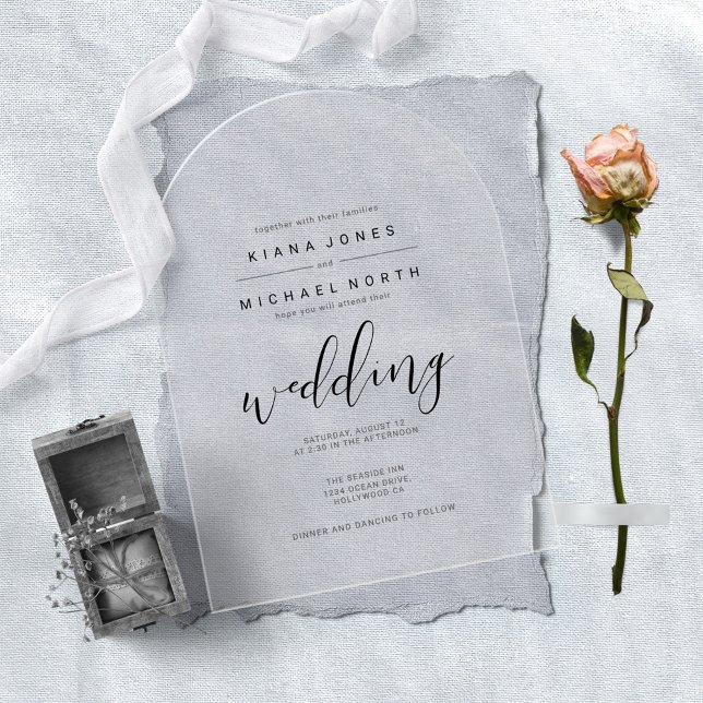 Simply Minimalist Wedding Black Acrylic Arch ID523 Invitations (Creator Uploaded)