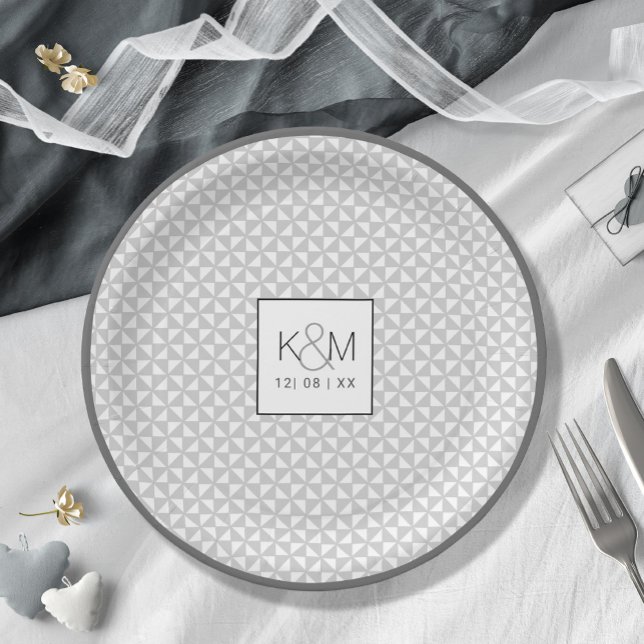 Simply Minimalist Wedding Black ID523 Paper Plate (Creator Uploaded)