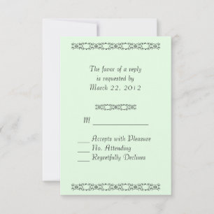 Simply Minty Wedding RSVP Card