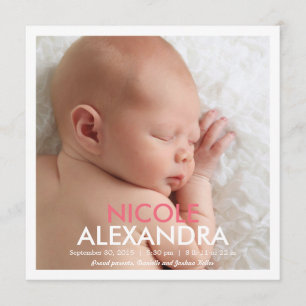 Simply Modern Announcement - Pink