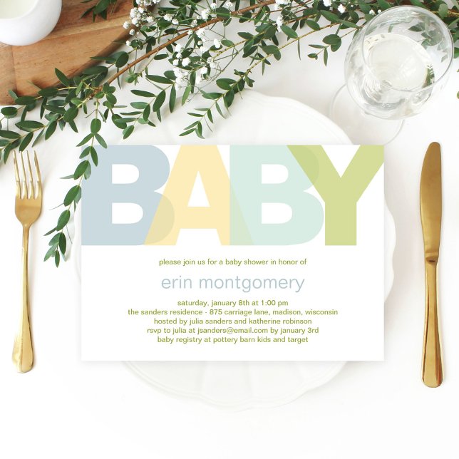 Simply Modern Baby Shower Invitation - Boy (Creator Uploaded)