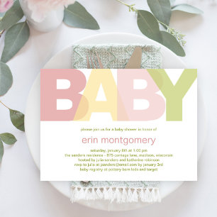 Simply Modern Baby Shower Invitation - Girl