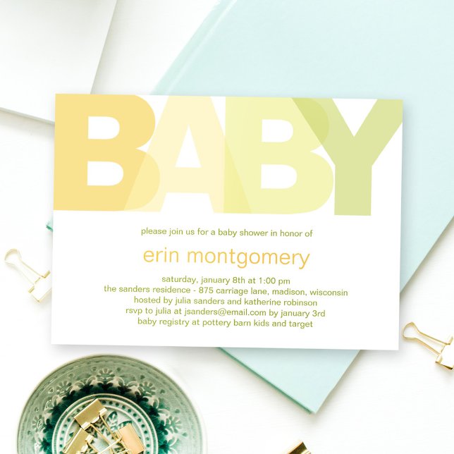 Simply Modern Baby Shower Invitation - Neutral (Creator Uploaded)