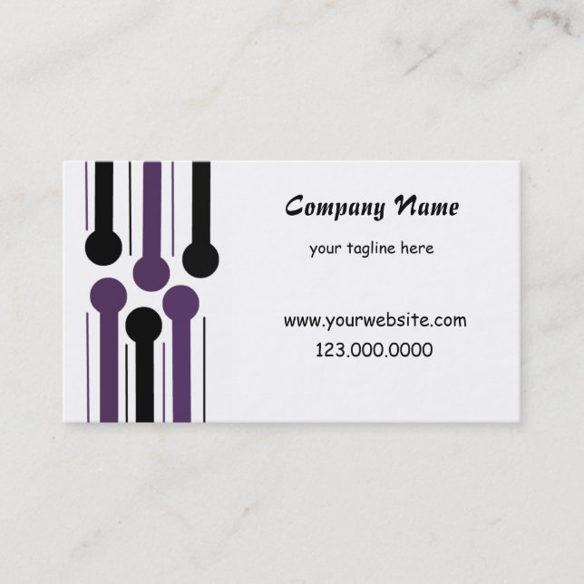 Simply Modern Black and Purple Business Card (Front)