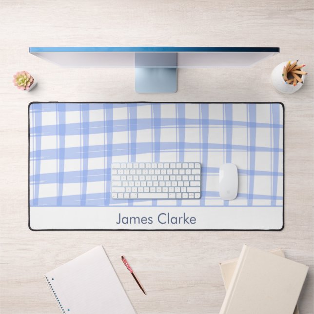 Simply Modern Blue Lattice Design Desk Mat (Office 1)
