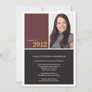 Simply modern brown graduation class of invitation