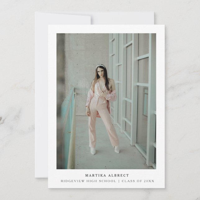 Simply Modern Graduation Photo Card (Front)