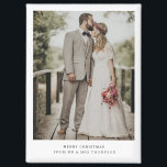 Simply Modern Merry Christmas | Wedding Photo Card Magnet<br><div class="desc">This Christmas wedding magnet is perfect for showcasing your favorite wedding photos.  The front has a large opening for your main photo and the words "Merry Christmas" in a bold serif font with options to personalize with your last name.</div>